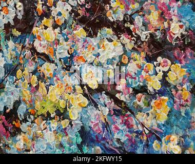 texture colorato astratto olio pittura sfondo fiore Foto Stock