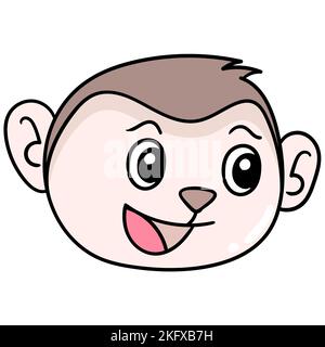 Un vettore modificabile di una testa di scimmia felice Illustrazione Vettoriale