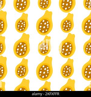 Illustrazione vettoriale di un motivo senza cuciture con un frutto arancione isolato su sfondo bianco Illustrazione Vettoriale