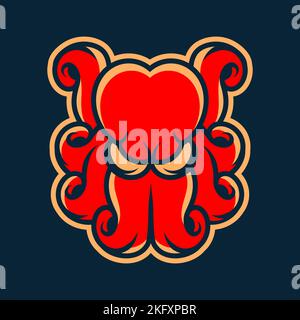 Icona polpo in stile trendy isolata su sfondo grigio. Simbolo animale per il design, il logo, l'app e l'interfaccia utente del sito Web. Illustrazione vettoriale Eps10. Illustrazione Vettoriale