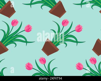 Un disegno vettoriale di modello di sfondo senza giunture di impianto Illustrazione Vettoriale