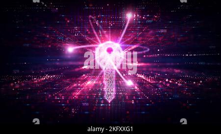 Post Quantum Cryptography and Quantum Resistant Cryptography - PQC - nuovi algoritmi crittografici sicuri contro Quantum Computers - Conceptu Foto Stock