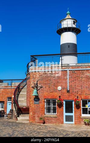 Southsea Castle Lighthouse, Portsmouth, Hampshire, Inghilterra, Regno Unito Foto Stock