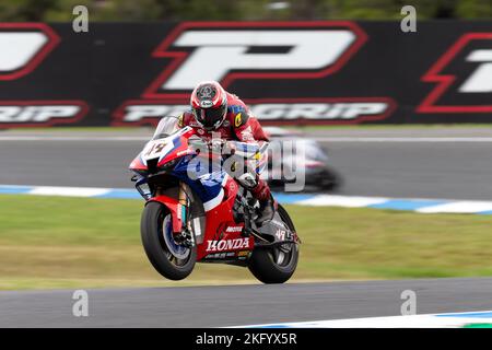 Phillip Island, Australia, 20 novembre 2022. Tetsuta NAGASHIMA del Giappone sul Team HRC Honda durante il Campionato Mondiale di Superbike FIM 2022 al circuito di Phillip Island il 20 novembre 2022 a Phillip Island, Australia. Credit: Dave Hewison/Speed Media/Alamy Live News Foto Stock