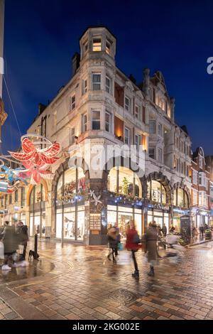Covent Garden luci di Natale, Londra Foto Stock