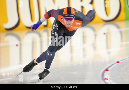 Luis Hollaar (NED) il 1500m durante la Coppa del mondo ISU Speedskating il 20 novembre 2022 a Thialf Stadion a Heerenveen, Olanda Foto di SCS/Soenar Chamid/AFLO (HOLLAND OUT) Foto Stock