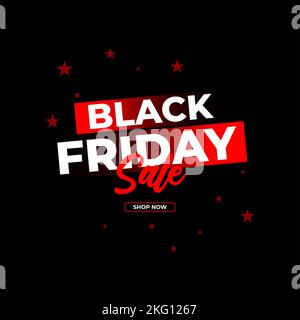 Promozione Black friday nuovo design banner con effetto stelle Foto Stock