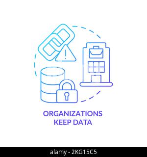 Icona del concetto gradiente blu dei dati di mantenimento organizzazione Illustrazione Vettoriale