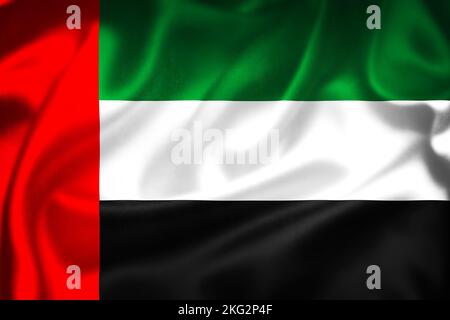 Grunge 3D illustrazione della bandiera degli Emirati Arabi Uniti, concetto di Emirati Arabi Uniti Foto Stock