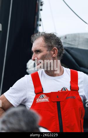 BEYOU Jeremie - CHARAL - IMOCAY durante l'arrivo della Route du Rhum-destinazione Guadalupa 2022, corsa transatlantica solista, Saint-Malo - Guadalupa (6.562 chilometri) il 6 novembre 2022 a Saint-Malo, Francia - Foto: Pierre Bouras/DPPI/LiveMedia Foto Stock