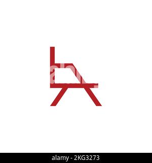 sedia semplice mobili simbolo icona geometrica vettore Illustrazione Vettoriale