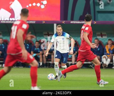 21 novembre 2022, Stade Bollaert-Delelis, Lens Agglo, QAT, Coppa del mondo FIFA 2022, Gruppo B, Inghilterra (GBR) vs Iran (IRN), nella foto l'inglese Harry Kane con la fascia da braccio del capitano. Foto Stock