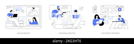 Illustrazioni vettoriali di concetto astratto di apprendimento professionale. Illustrazione Vettoriale