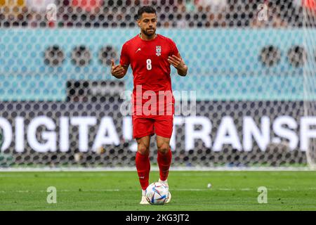 AR Rayyan, Qatar. 21st Nov 2022. Morteza Pouraliganji durante la Coppa del mondo FIFA Qatar 2022 partita di Gruppo B tra Inghilterra e IR Iran al Khalifa International Stadium il 21 novembre 2022 a Ar Rayyan, Qatar. (Foto di Pawel Andrachiewicz/PressFocus/Sipa USA) Credit: Sipa USA/Alamy Live News Foto Stock