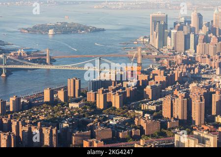 Da Manhattan Bridges a Brooklyn - New York City Aerial Foto Stock