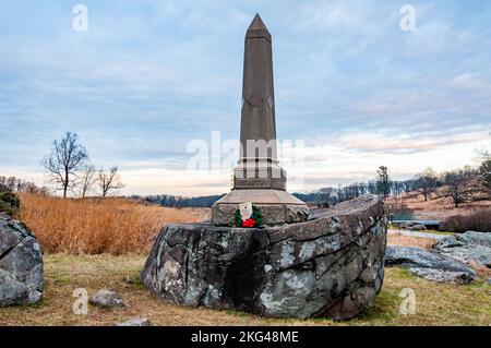 Natale a Devils Den, Gettysburg National Military Park, Pennsylvania USA, Gettysburg, Pennsylvania Foto Stock