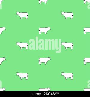 Disegno Cow pixel senza cuciture. 8 bit sfondo animale fattoria. texture pixelated Illustrazione Vettoriale