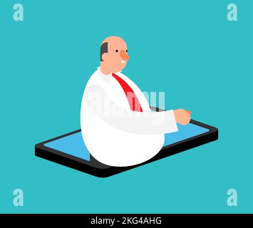 Responsabile personale nello smartphone. Servizio clienti in gadget. Illustrazione vettoriale Illustrazione Vettoriale