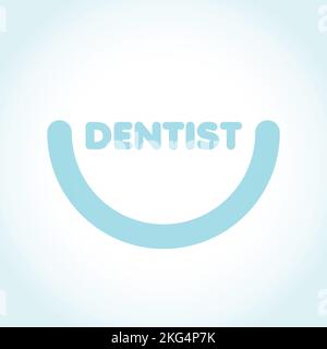 Logo dentista. Semicerchio come un sorriso. Concetti dentali. Illustrazione vettoriale, design piatto Illustrazione Vettoriale