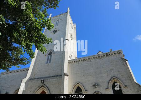 Vista frontale della Cattedrale di Christ Church - Nassau, Bahamas Foto Stock