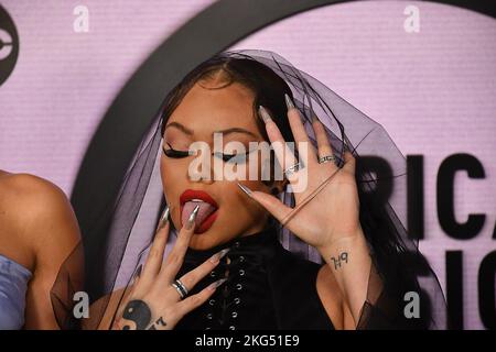 Latte partecipa agli American Music Awards 2022 al Microsoft Theater il 20 novembre 2022 a Los Angeles, California. Foto: Casey Flanigan/imageSPACE/Sipa USA Foto Stock