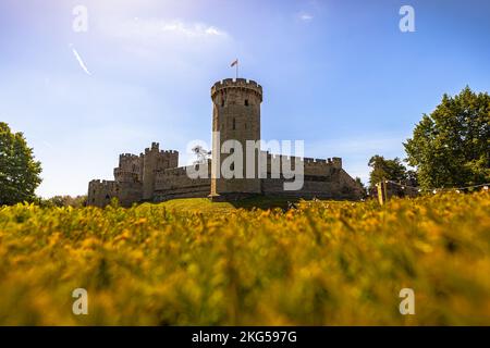 Warwick - Maggio 27 2022: Epico Castello di Warwick, Inghilterra. Foto Stock