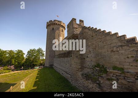 Warwick - Maggio 27 2022: Epico Castello di Warwick, Inghilterra. Foto Stock