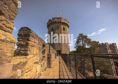 Warwick - Maggio 27 2022: Epico Castello di Warwick, Inghilterra. Foto Stock