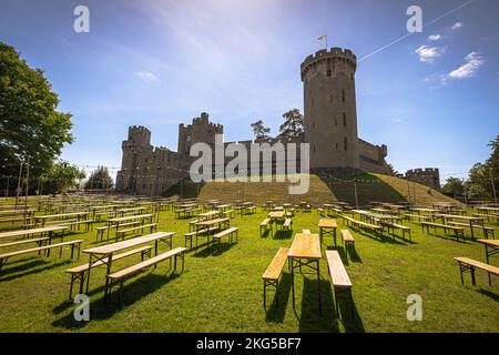 Warwick - Maggio 27 2022: Epico Castello di Warwick, Inghilterra. Foto Stock