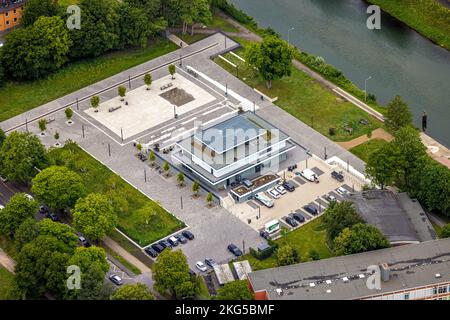 Vista aerea, nuovo centro per sport acquatici, centro, Hamm, zona della Ruhr, Renania settentrionale-Vestfalia, Germania, DE, Europa, fotografia aerea, Panoramica, Occhio di uccello v Foto Stock