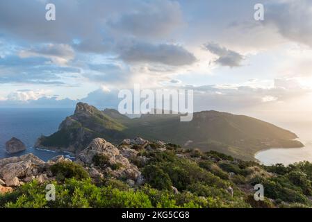 Cap formentor all'alba magica. Isola di Maiorca. Spagna Foto Stock