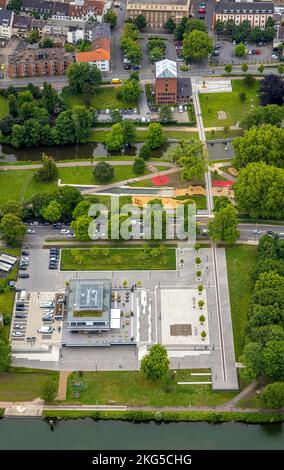 Vista aerea, New Water Sports Center e North Ring Park, Mitte, Hamm, Ruhr Area, Renania settentrionale-Vestfalia, Germania, DE, Europa, fotografia aerea, par Foto Stock