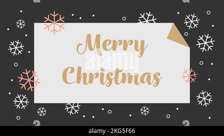 Cartolina di Natale di lusso con fiocchi di neve, vettore 16x9 Illustrazione Vettoriale
