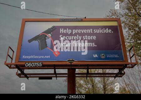 St Paul, Minnesota. Cartellone per la prevenzione del suicidio. Foto Stock