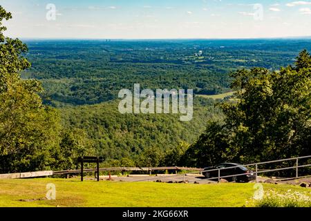 La vista dalla cima del Monte Holyoke a Hadley, Massachusetts Foto Stock