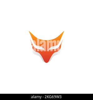 Illustrazione vettoriale del logo della testa della volpe. Icona Fox Illustrazione Vettoriale