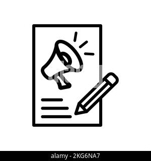 Marketing dei contenuti. Tratto modificabile nell'illustrazione del vettore Illustrazione Vettoriale