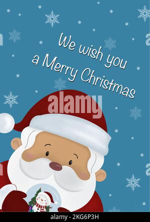 Biglietto di Capodanno con un saluto di Capodanno da Babbo Natale Illustrazione Vettoriale