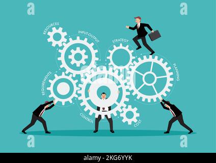 Infografica sulla gestione strategica delle operazioni. Analisi della catena di fornitura. Illustrazione vettoriale Illustrazione Vettoriale