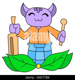 Un'illustrazione vettoriale di un personaggio dei cartoni animati dello chef isolato su sfondo bianco Illustrazione Vettoriale