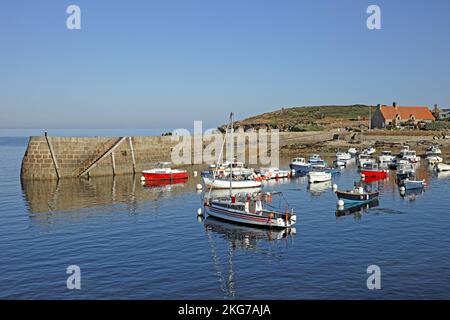 Francia, Manica. Fermanville, Capo Lévi, il porto Foto Stock