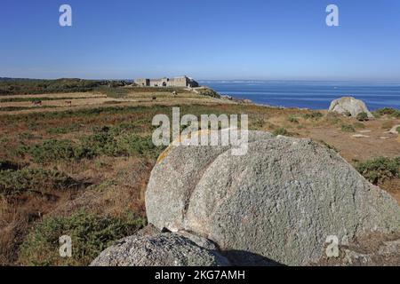 Francia, la Manche Fermanville, il Capo Lévi, il Forte Foto Stock