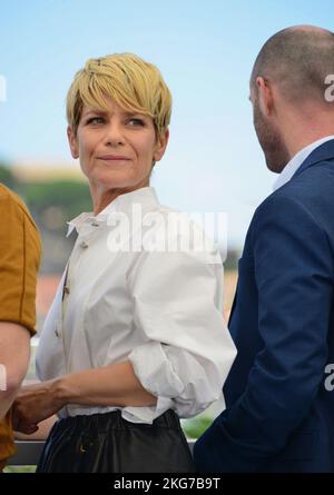 Marina Fos (vestito da Louis Vuitton) Fotocall del film 'as Bestas' ('le bestie') 75th Festival del Cinema di Cannes 27 maggio 2022 Foto Stock