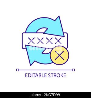 Modifica della password problema icona colore RGB Illustrazione Vettoriale