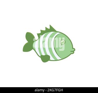 Pesce cartone animato. Illustrazione della clip vettoriale. Pesci tropicali. Illustrazione Vettoriale