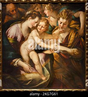 Posalizio misico di S.Caterina - olio su tela - Giulio Cesare Procaccini - 1620 - Milano, Pinacoteca di Brera Foto Stock