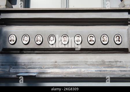Esterno della Casa del terrore su Andrassy Avenue a Budapest Ungheria Europa UE Foto Stock