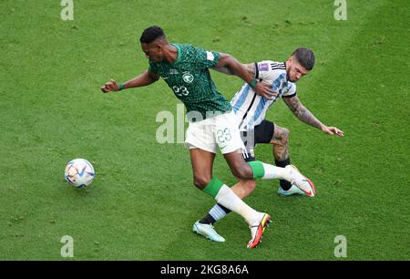 Lusail, Qatar. 22nd Nov 2022. Coppa del mondo FIFA, Qatar., . A Lusail City, Fussball Weltmeisterschaft Argentinien Saudi Arabien Credit: Diebilderwelt/Alamy Live News Foto Stock