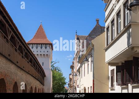 Torre dei vasai (Turnul Olarilor) costruita nel 15th ° secolo dalla gilda dei vasai sassoni faceva parte del terzo anello di fortificazioni della città Sibiu Foto Stock