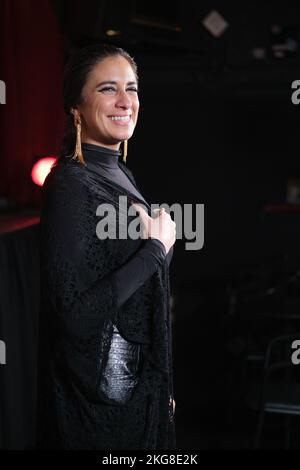 Madrid, Spagna. 22nd Nov 2022. Cantante María Pelaez Sanchez? Conosciuta artisticamente come Maria Pelae durante la presentazione del suo nuovo album 'El Gato Marinero' al teatro di flamenco di Madrid. Credit: SOPA Images Limited/Alamy Live News Foto Stock